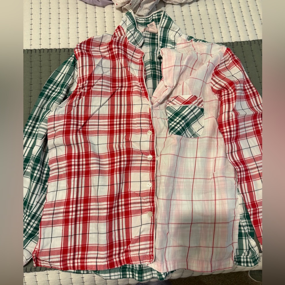 Victoria's Secret Red and Green Plaid Pajama Set